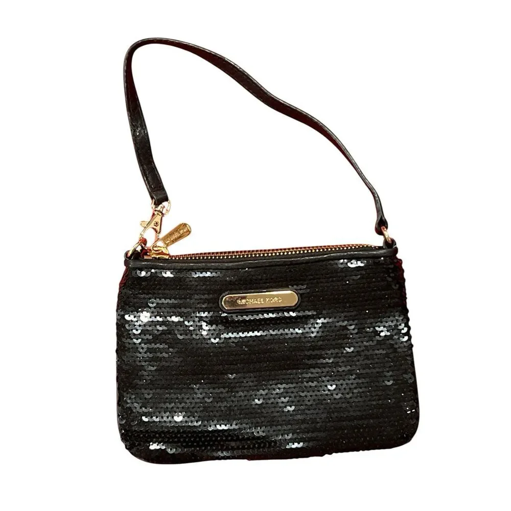 Michael Kors Sequined Evening Bag Black Handbag